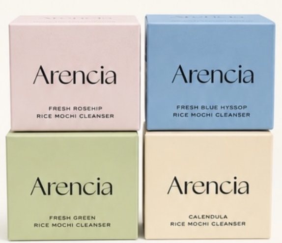 Les quatre nettoyants Rice Mochi d'Arencia