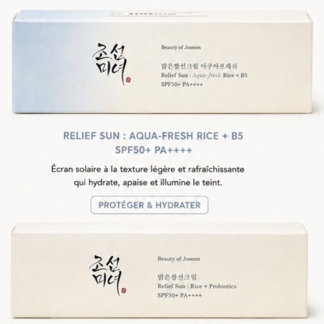 Les deux écrans solaires Relief Sun de Beauty of Joseon