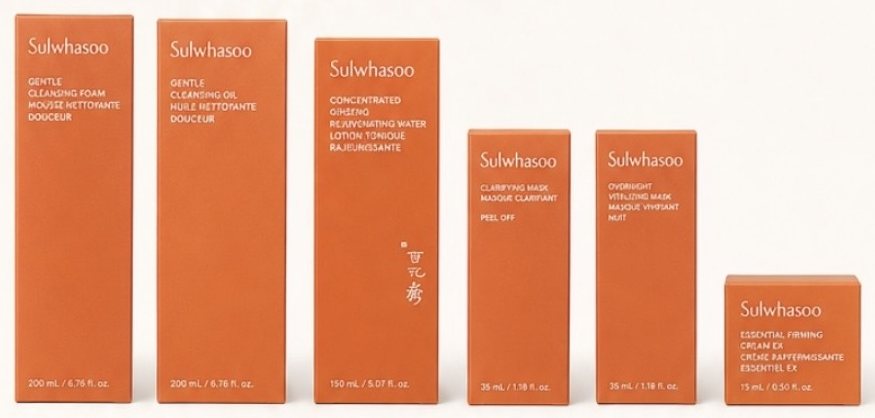 Les six produits de la routine Sulwhasoo